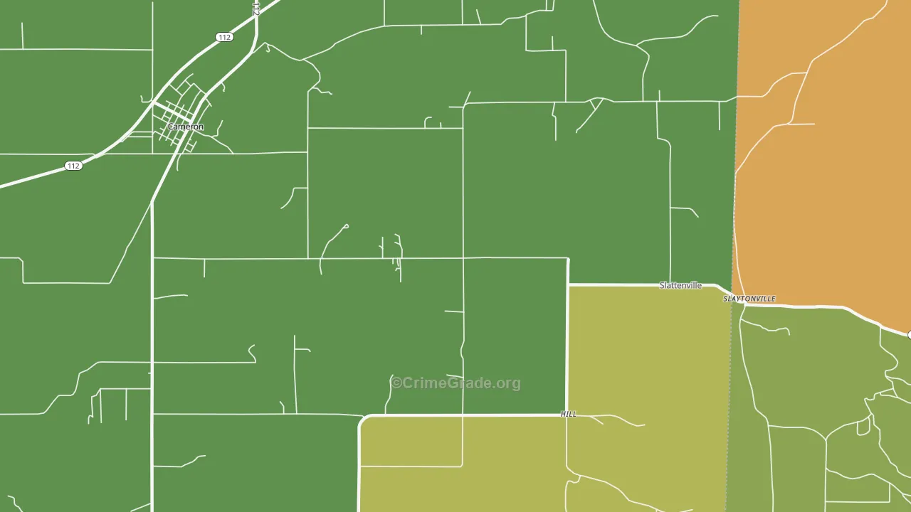 Hill, OK Map of Robbery Rates