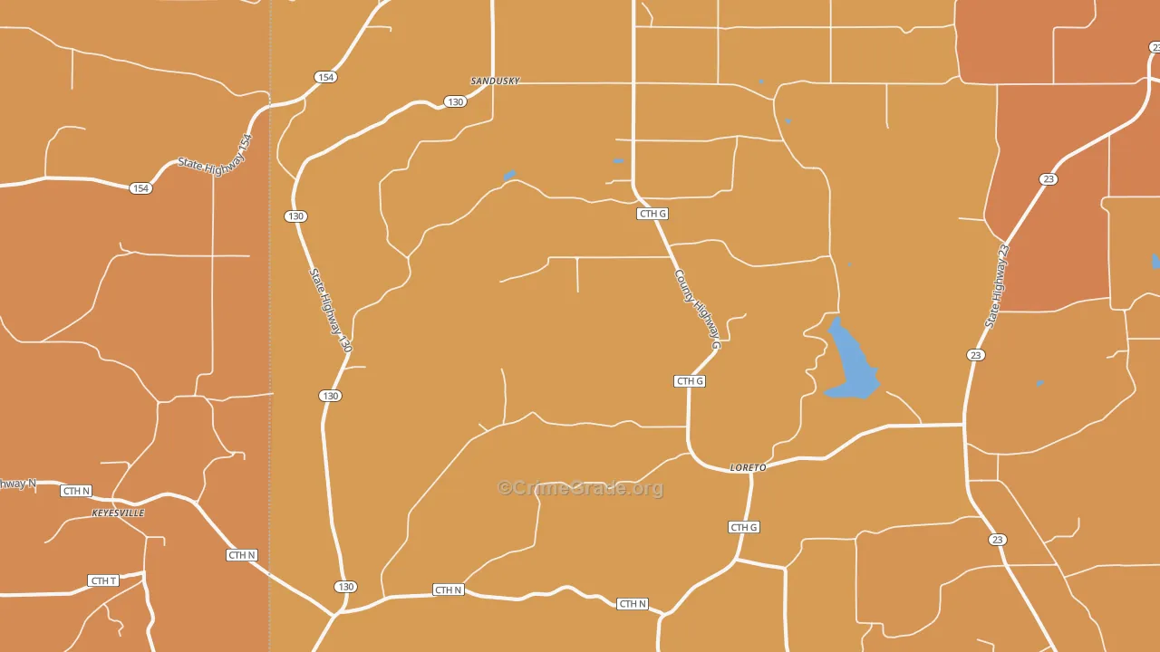 Hill Point, WI Map of Robbery Rates