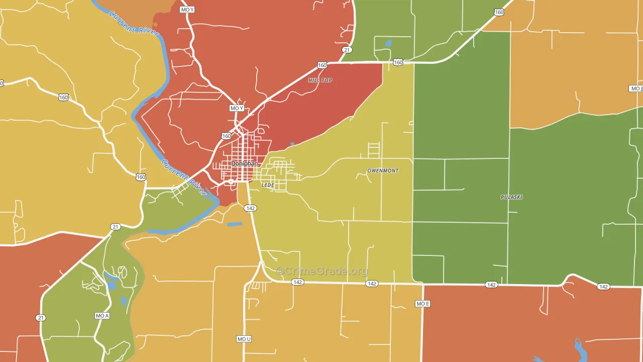 Hill Top, MO Map of Robbery Rates