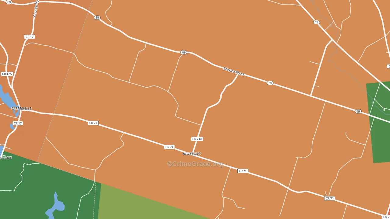 Hillsboro, NY Map of Robbery Rates