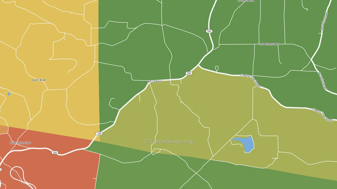 Hillsdale, PA Map of Robbery Rates