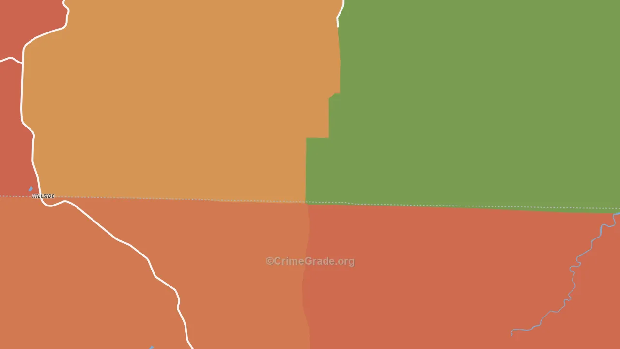 Hillside, CO Map of Robbery Rates