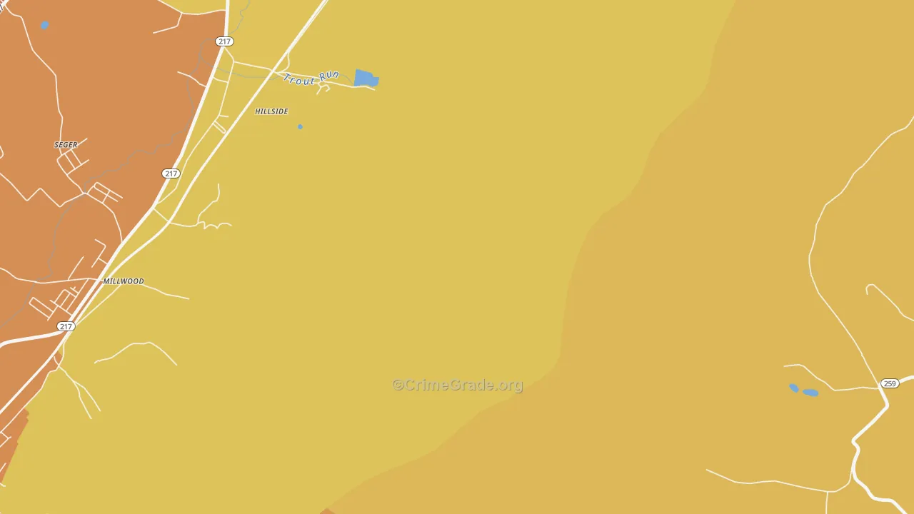 Hillside, PA Map of Robbery Rates