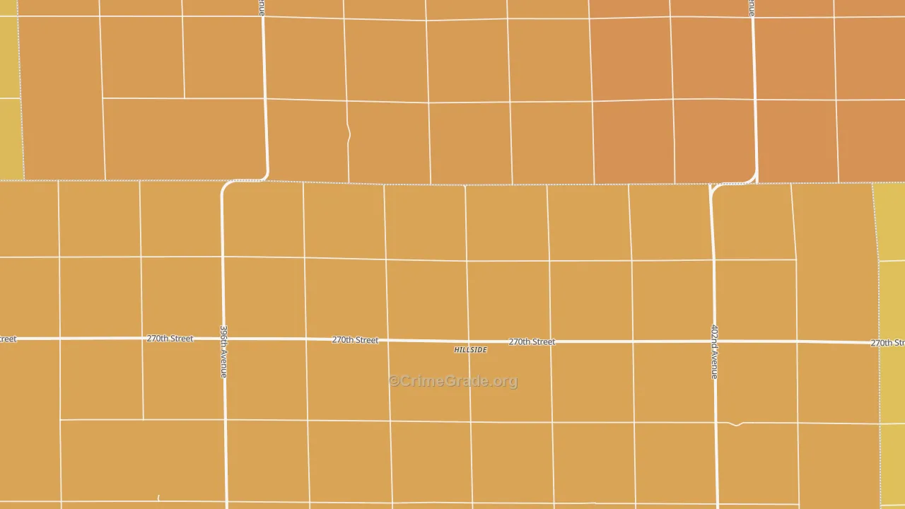 Hillside, SD Map of Robbery Rates