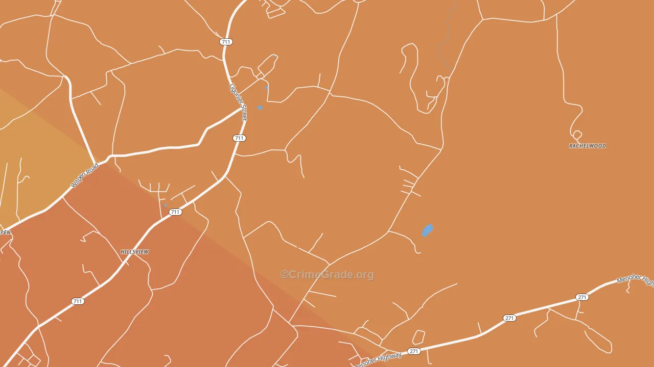 Hillsview, PA Map of Robbery Rates
