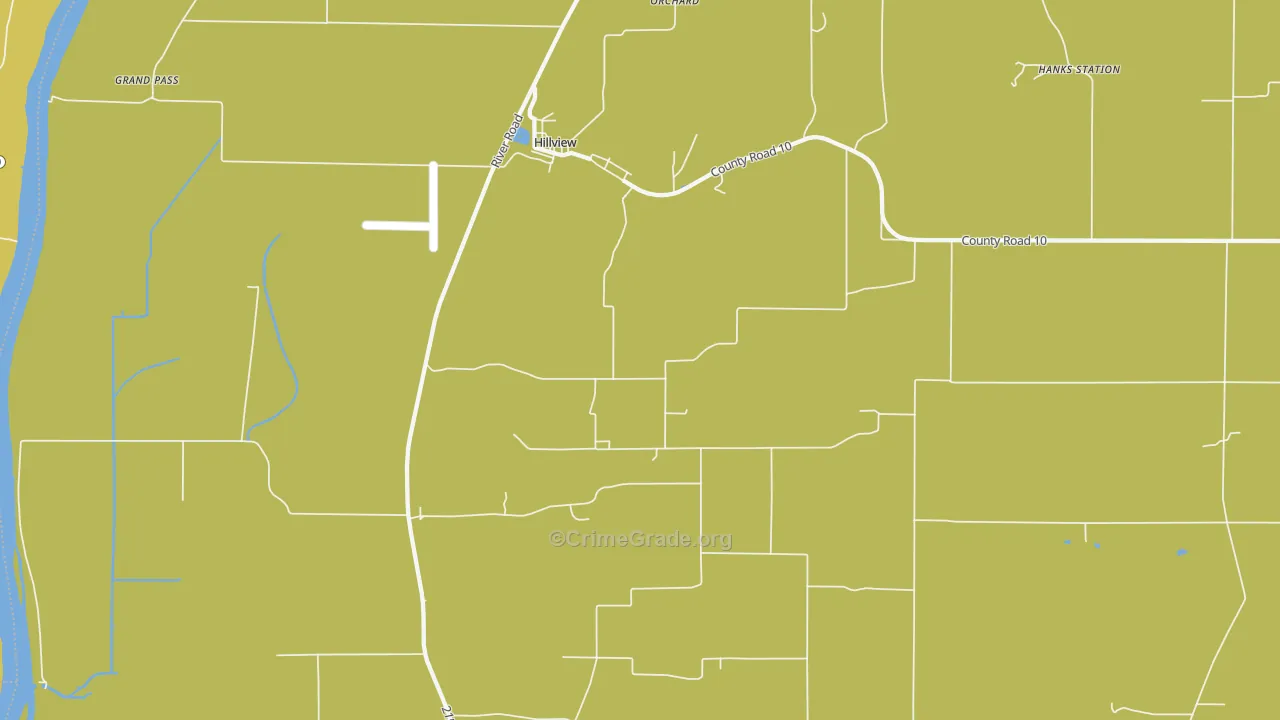 Hillview, IL Map of Robbery Rates
