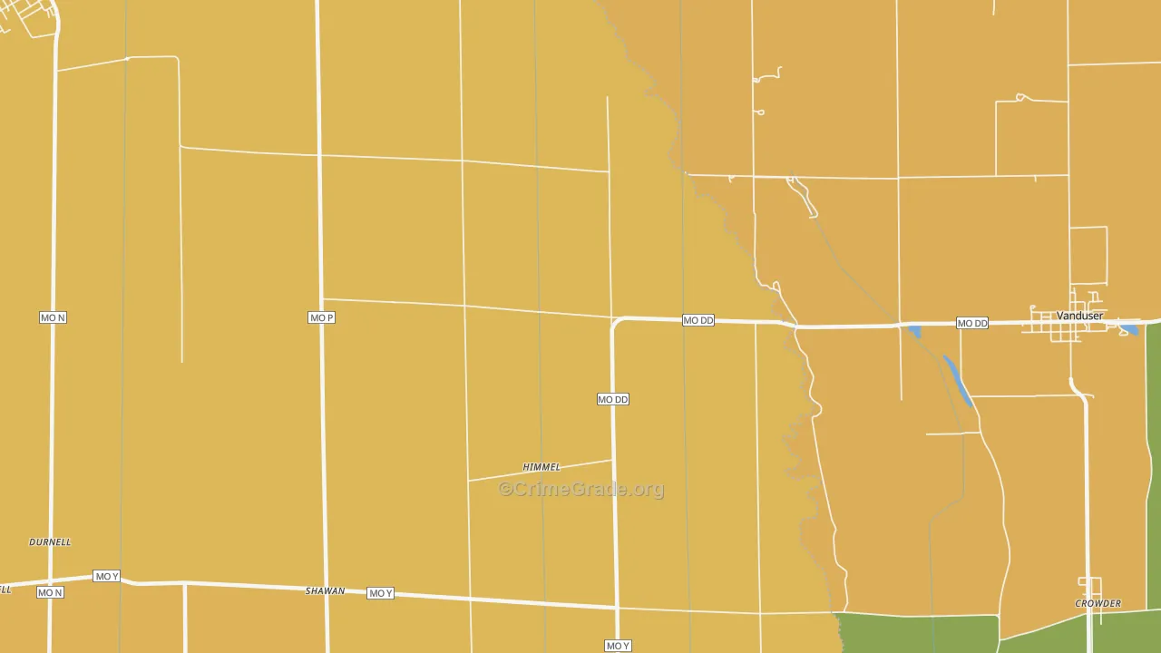 Himmel, MO Map of Robbery Rates