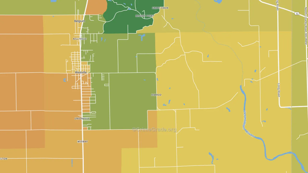 Himrod, IL Map of Robbery Rates