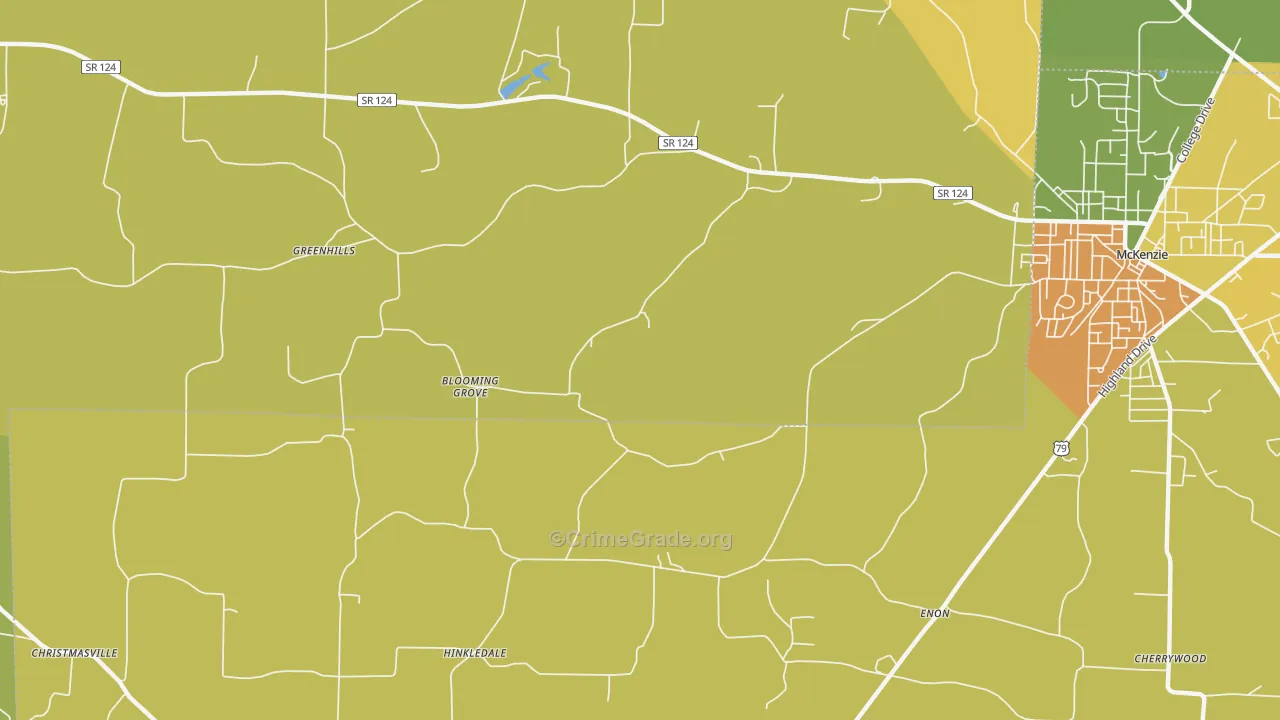Hinkledale, TN Map of Robbery Rates