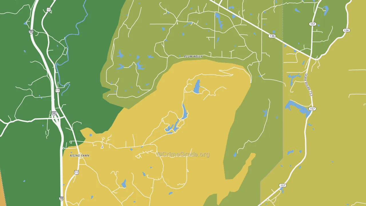 Hinkles, GA Map of Robbery Rates