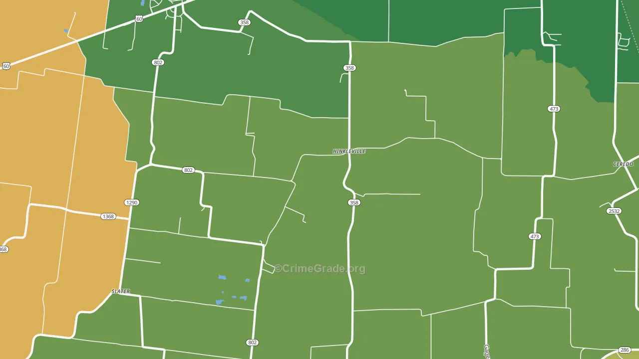 Hinkleville, KY Map of Robbery Rates