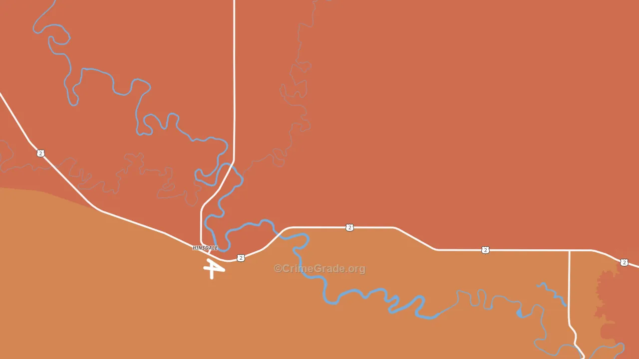 Hinsdale, MT Map of Robbery Rates