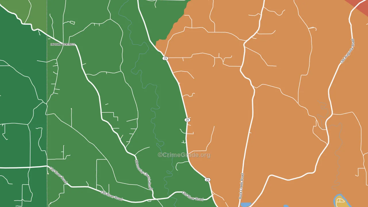 Hintonville, MS Map of Robbery Rates
