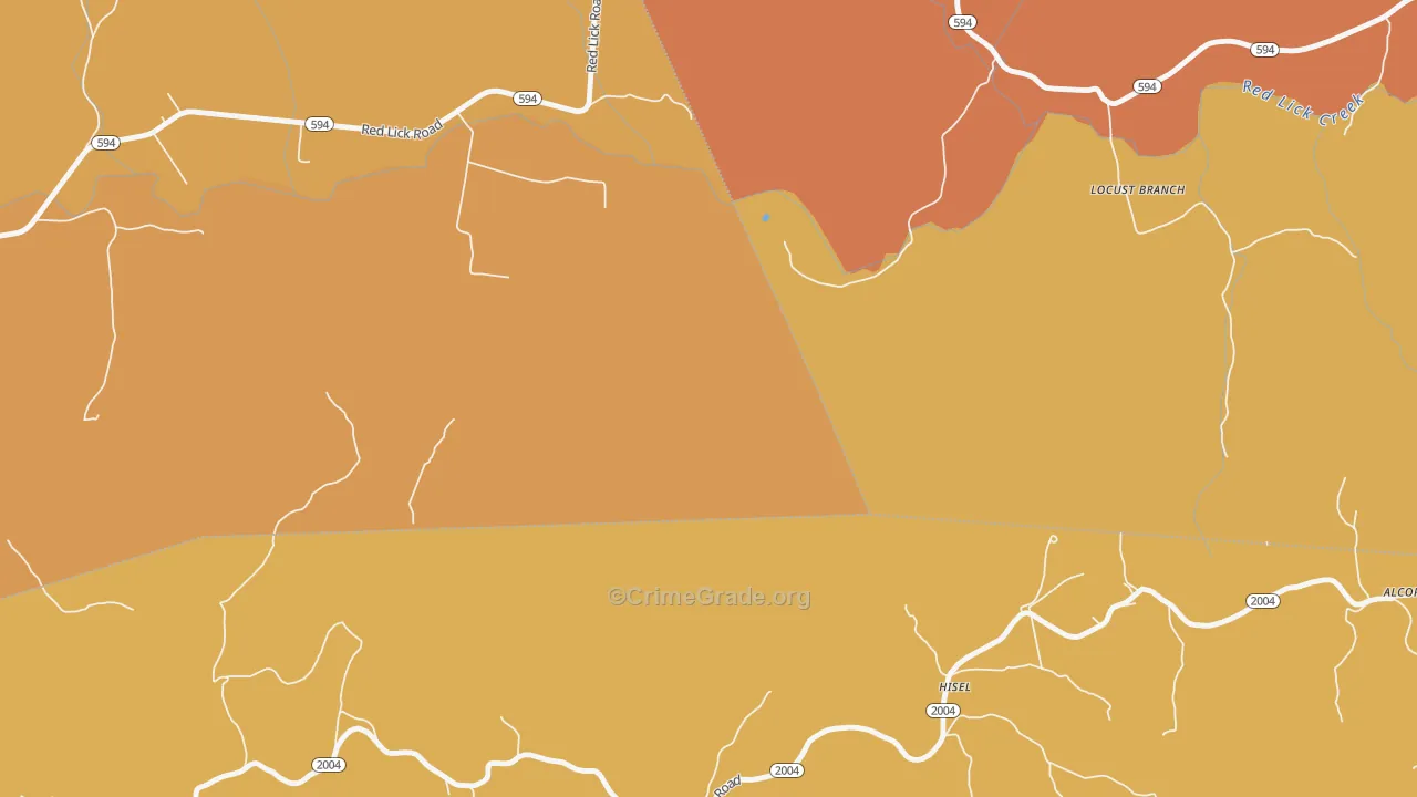 Hisel, KY Map of Robbery Rates