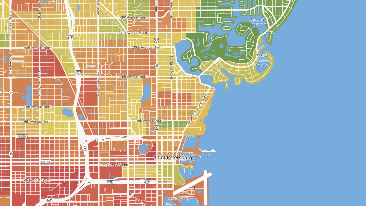 Historic Old Northeast, St. Petersburg, FL Map of Robbery Rates