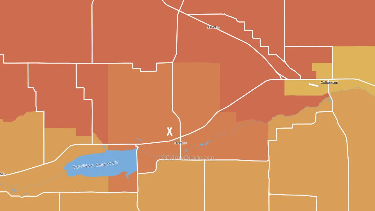 Hitchcock County, NE Map of Robbery Rates