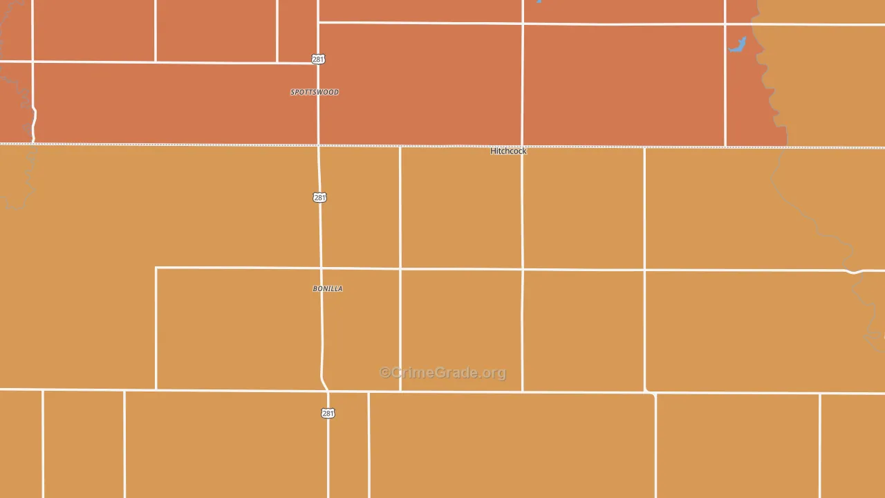 Hitchcock, SD Map of Robbery Rates