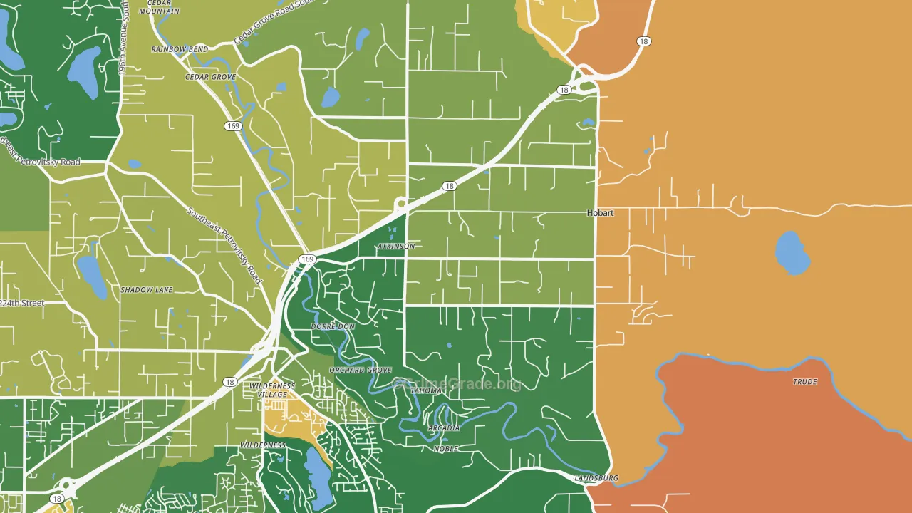 Hobart, WA Map of Robbery Rates