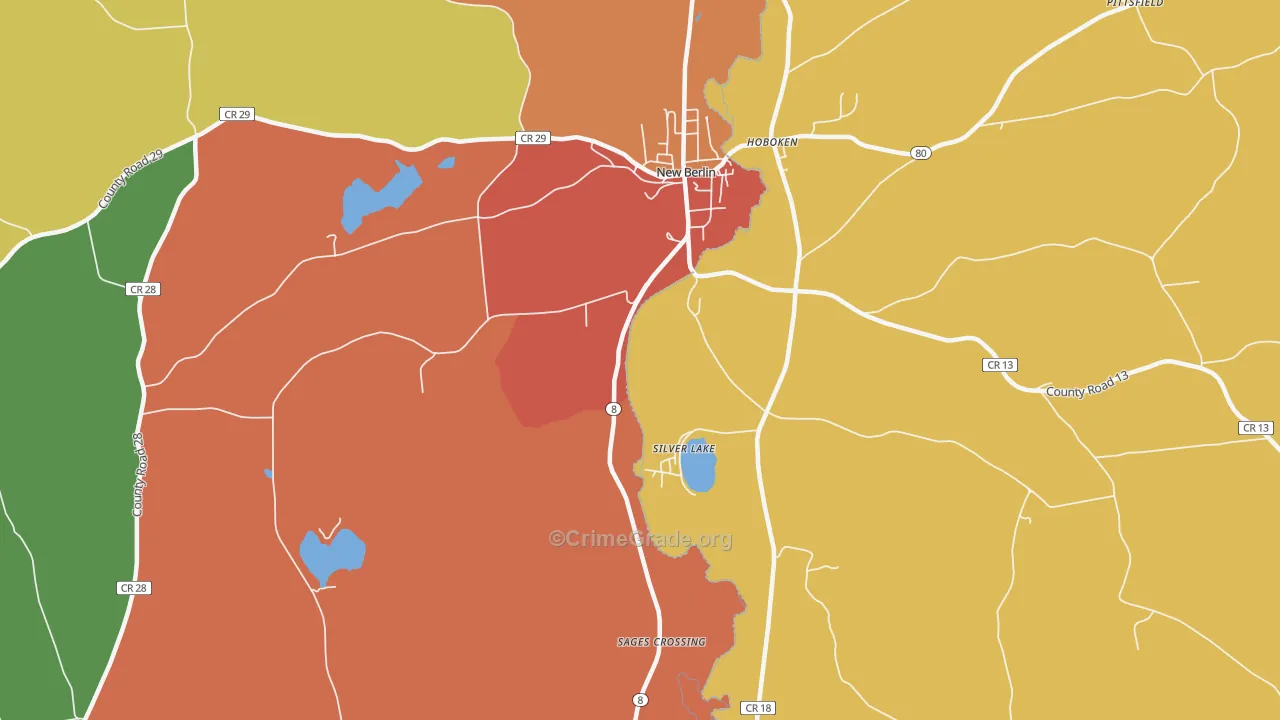 Hoboken, NY Map of Robbery Rates