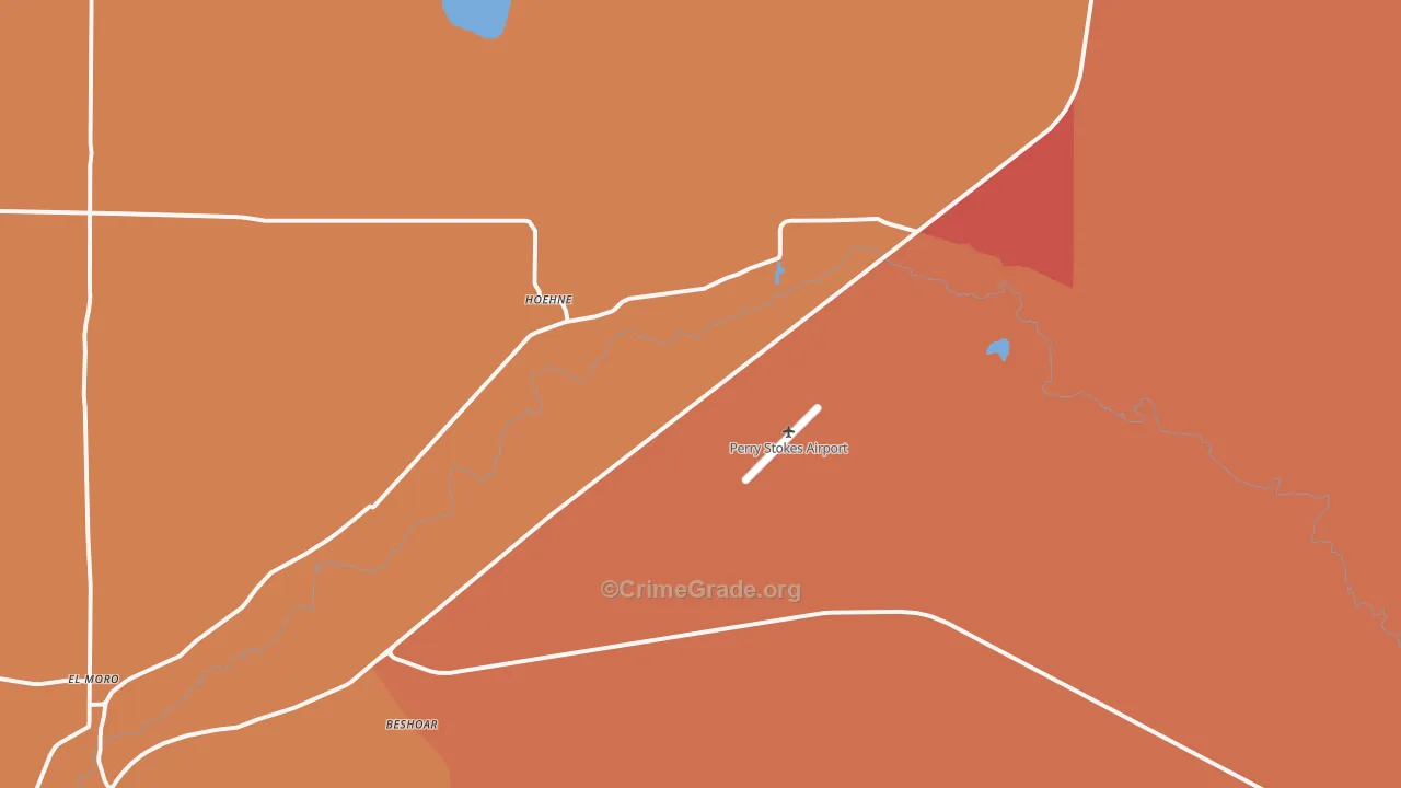 Hoehne, CO Map of Robbery Rates
