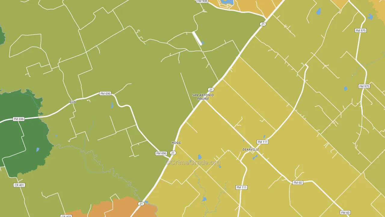 Hogg, TX Map of Robbery Rates