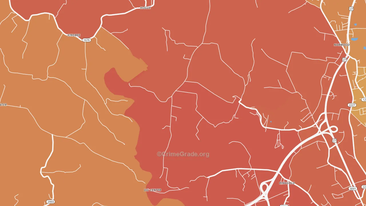 Hogue, KY Map of Robbery Rates