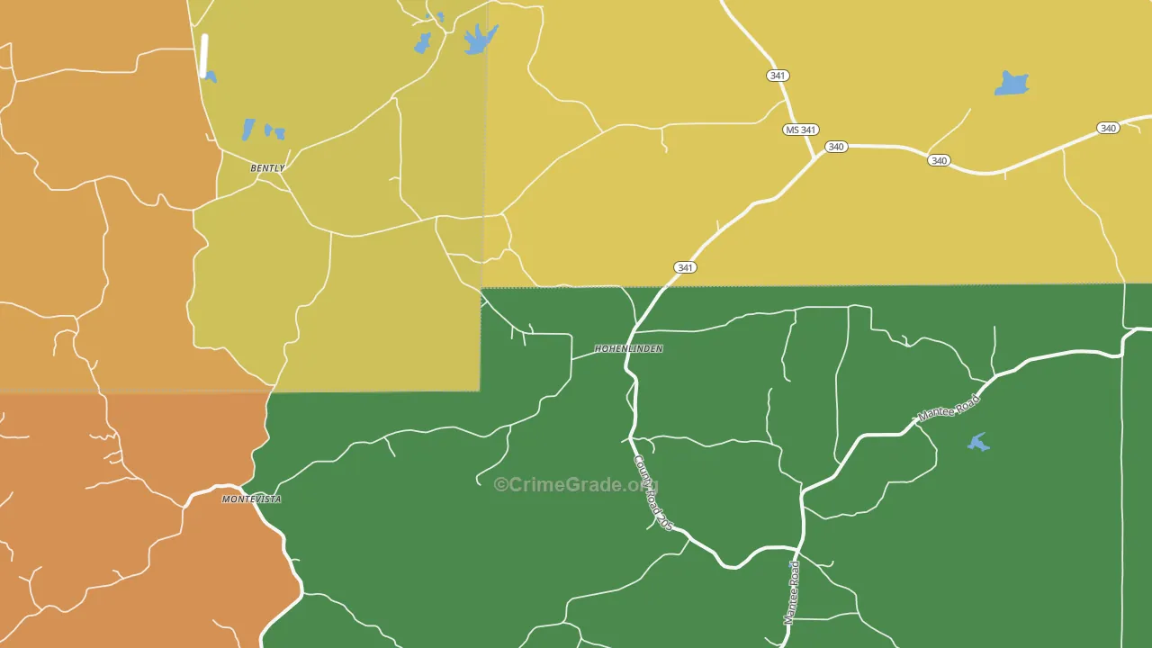 Hohenlinden, MS Map of Robbery Rates