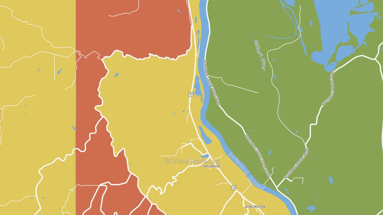 Holbrook, OR Map of Robbery Rates