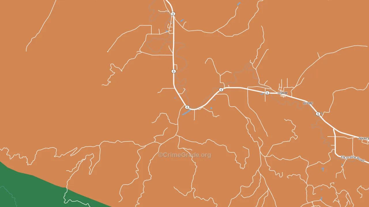 Holcomb, WA Map of Robbery Rates