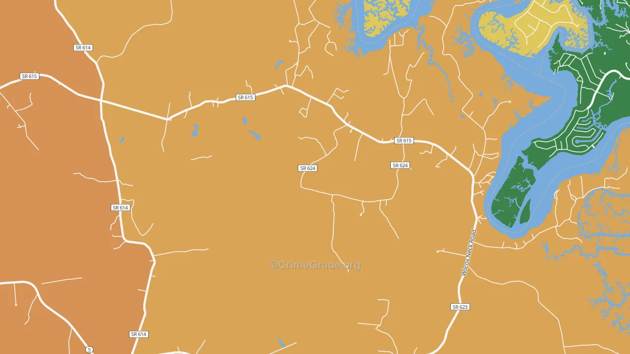 Holdcroft, VA Map of Robbery Rates