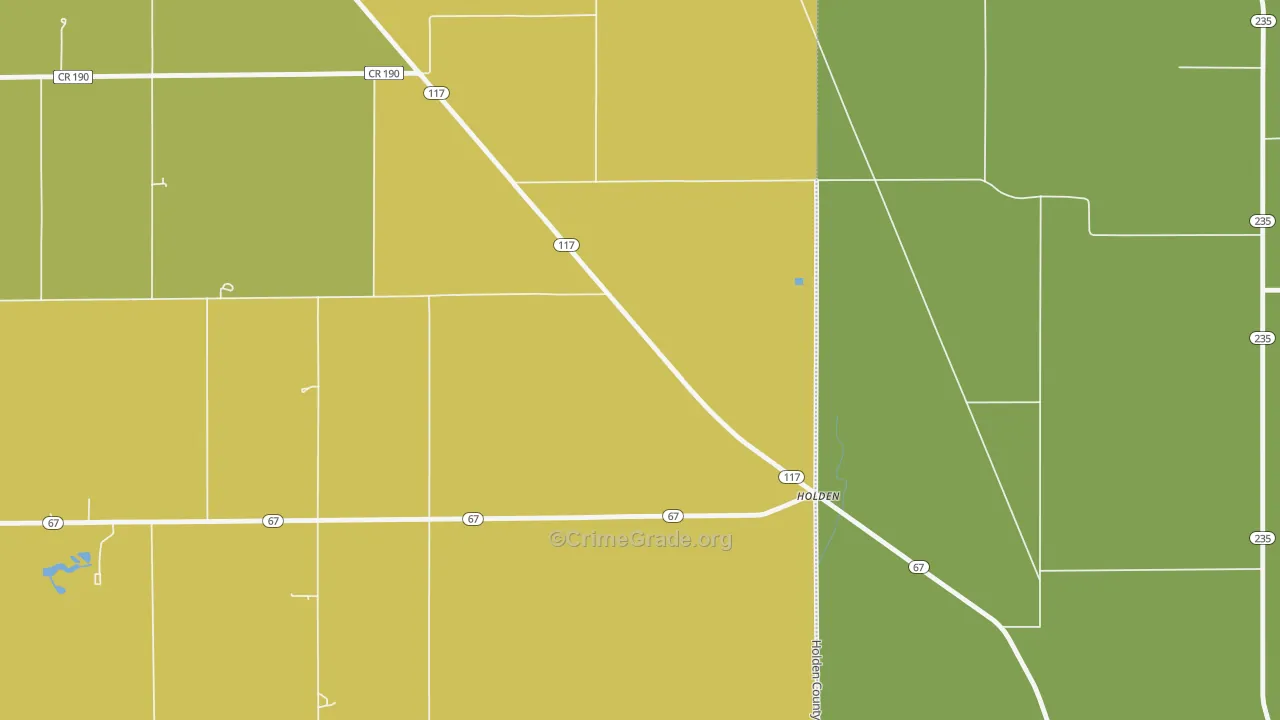 Holden, OH Map of Robbery Rates
