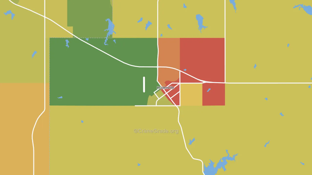 Holdenville, OK Map of Robbery Rates