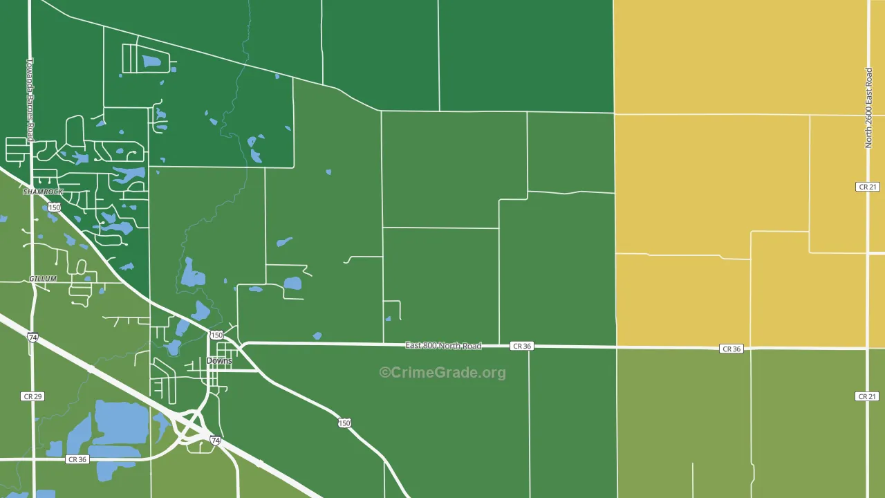Holder, IL Map of Robbery Rates