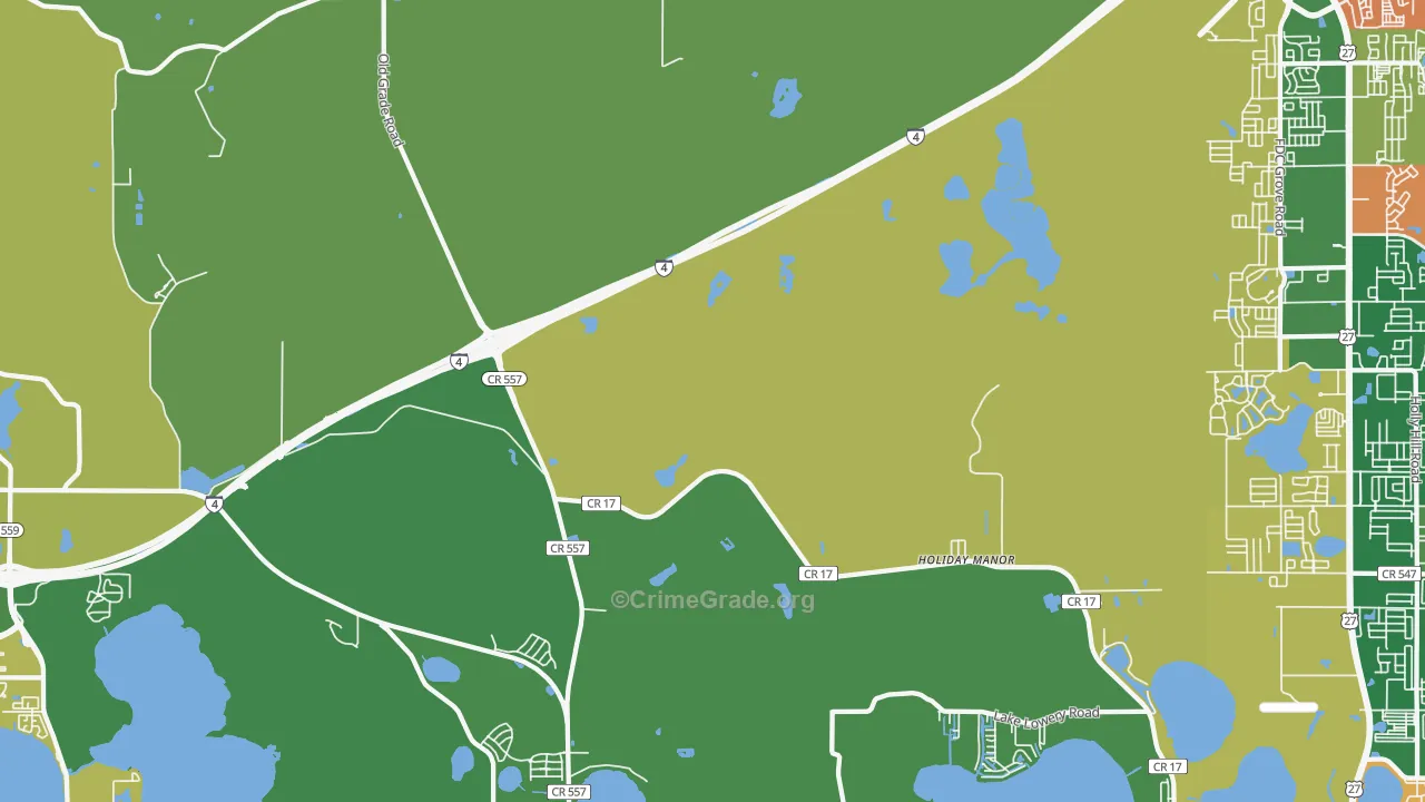 Holiday Manor, FL Map of Robbery Rates