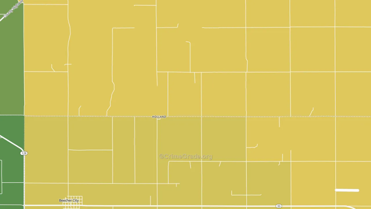 Holland, IL Map of Robbery Rates