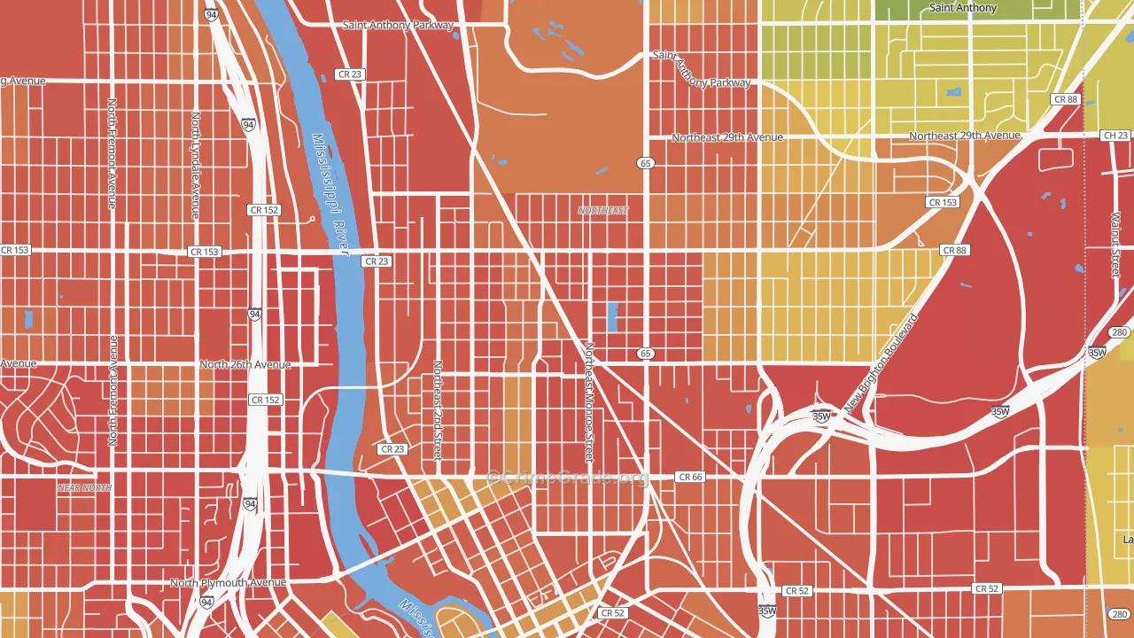Holland, Minneapolis, MN Map of Robbery Rates