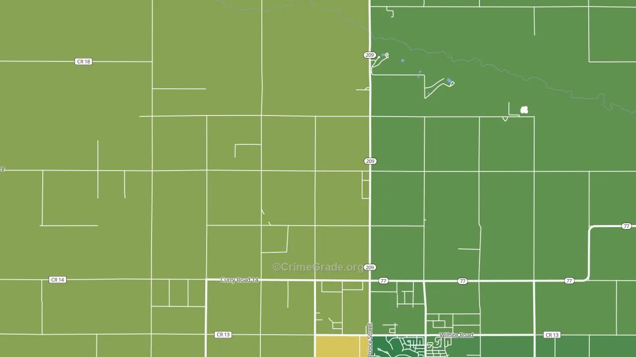 Hollene, NM Map of Robbery Rates