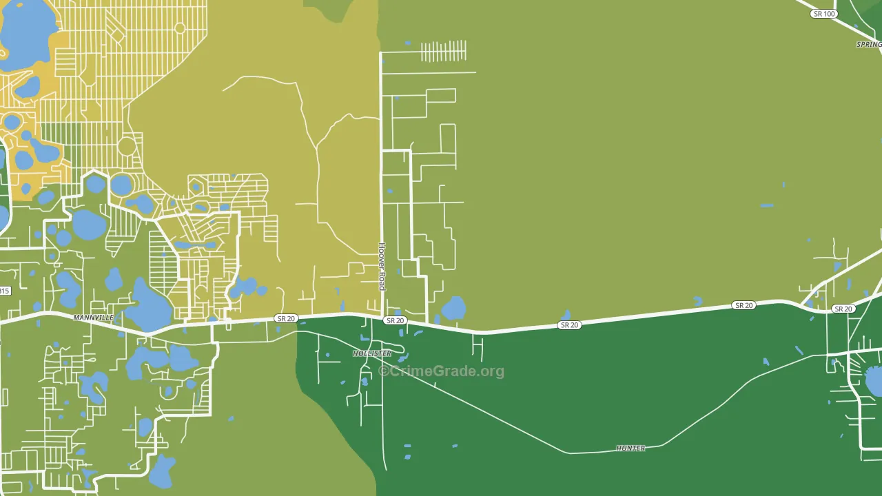 Hollister, FL Map of Robbery Rates