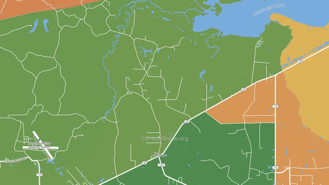 Holloway, LA Map of Robbery Rates