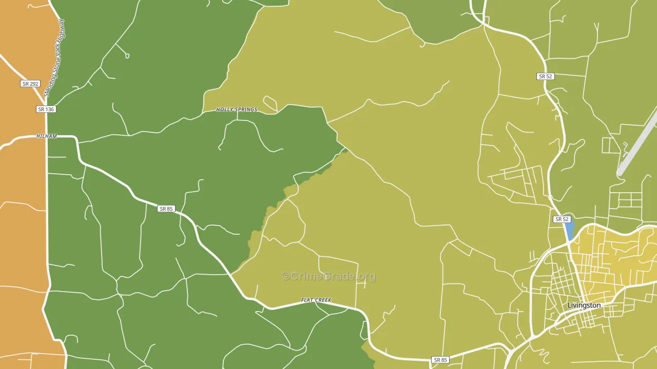Holly Springs, TN Map of Robbery Rates