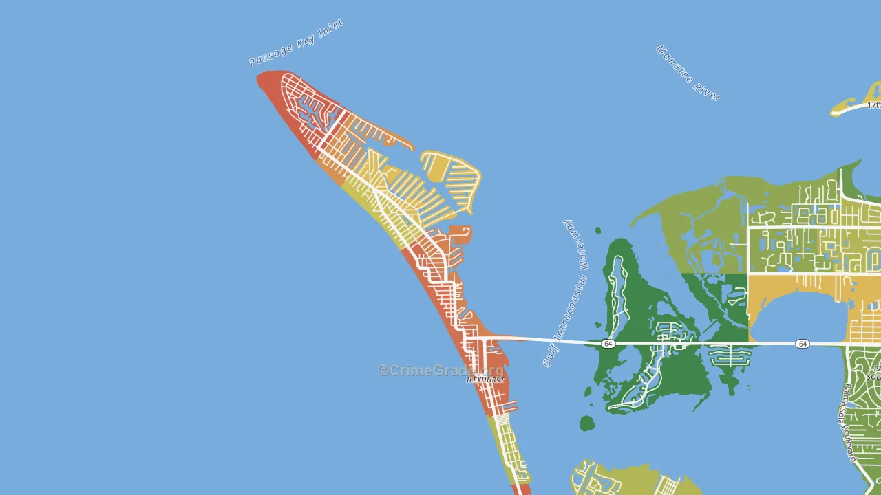 Holmes Beach, FL Map of Robbery Rates