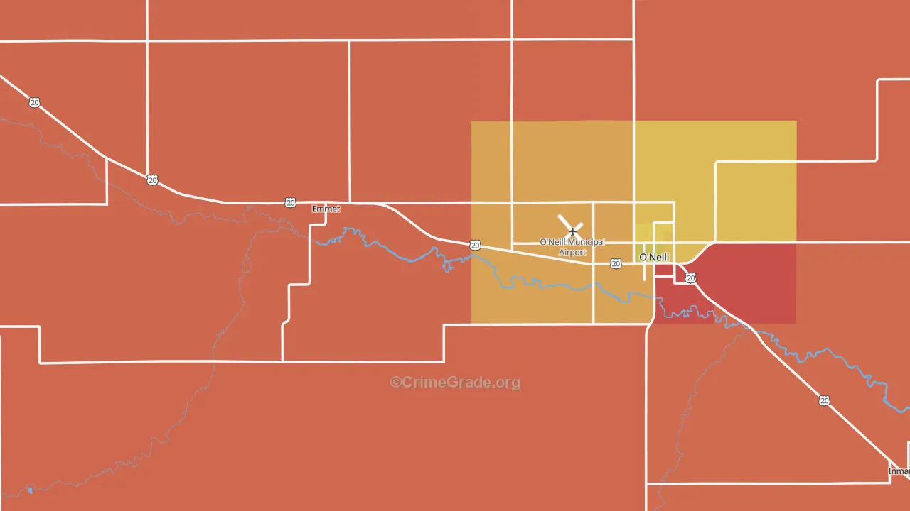 Holt County, NE Map of Robbery Rates