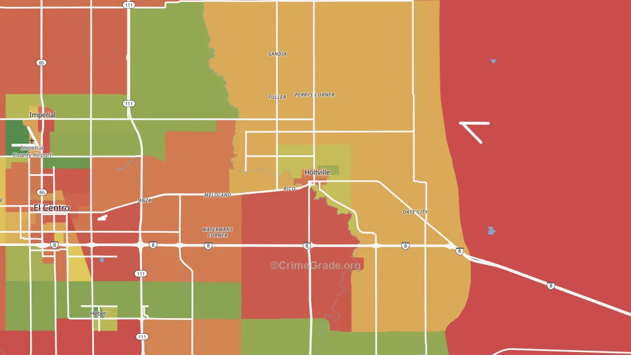 Holtville, CA Map of Robbery Rates