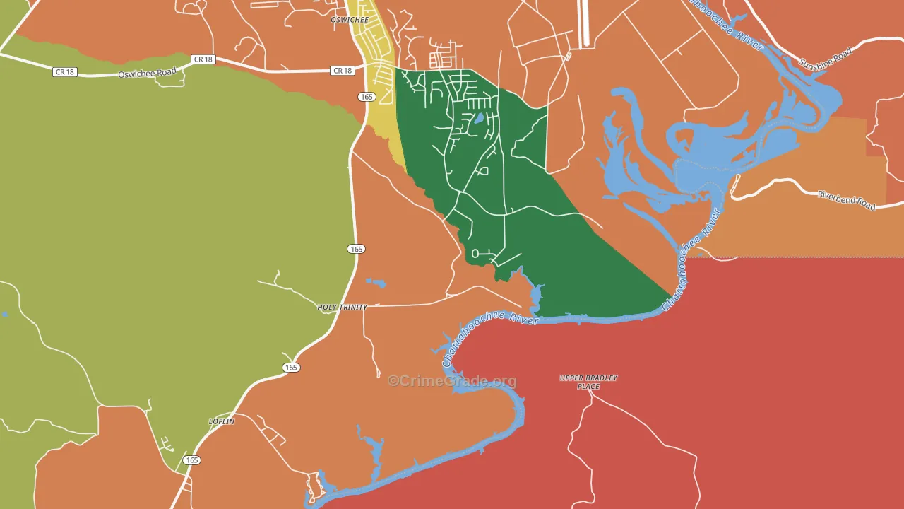 Holy Trinity, AL Map of Robbery Rates