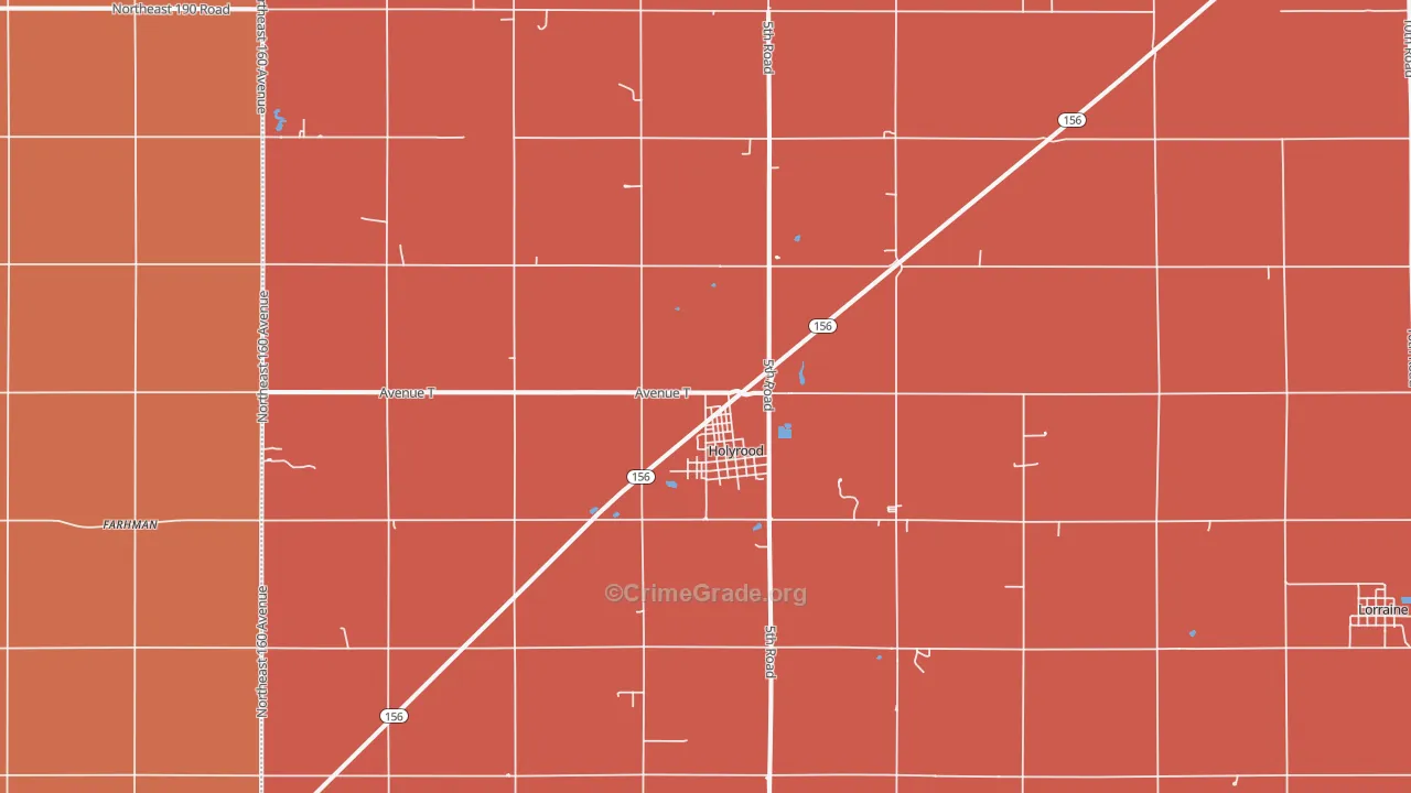 Holyrood, KS Map of Robbery Rates
