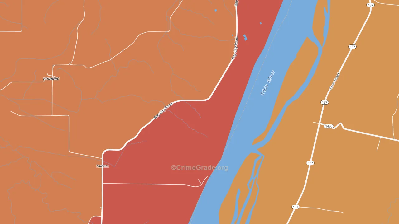 Homberg, IL Map of Robbery Rates