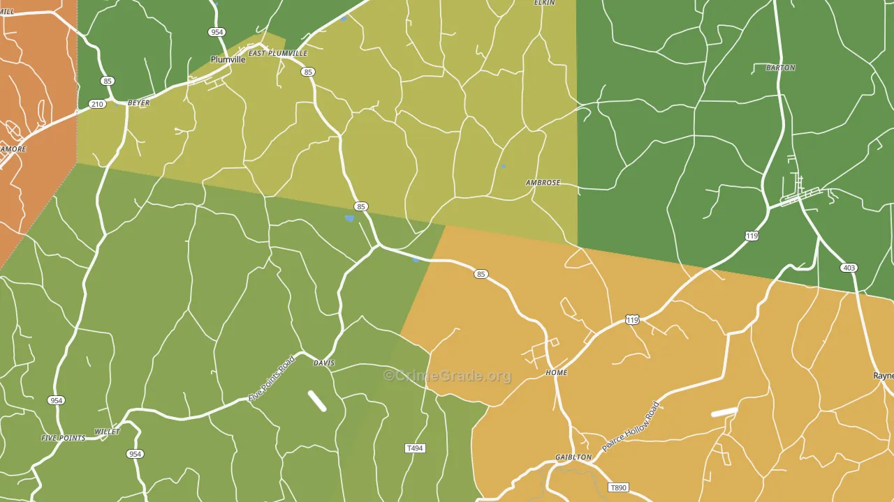 Home, PA Map of Robbery Rates