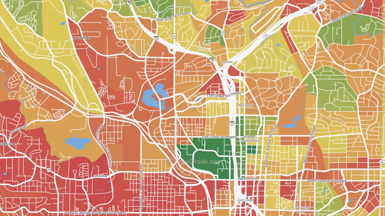 Home Park, Atlanta, GA Map of Robbery Rates