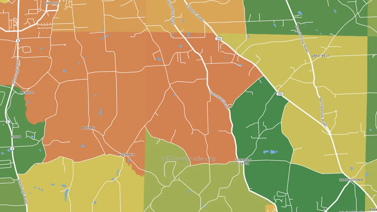 Homeacre, PA Map of Robbery Rates