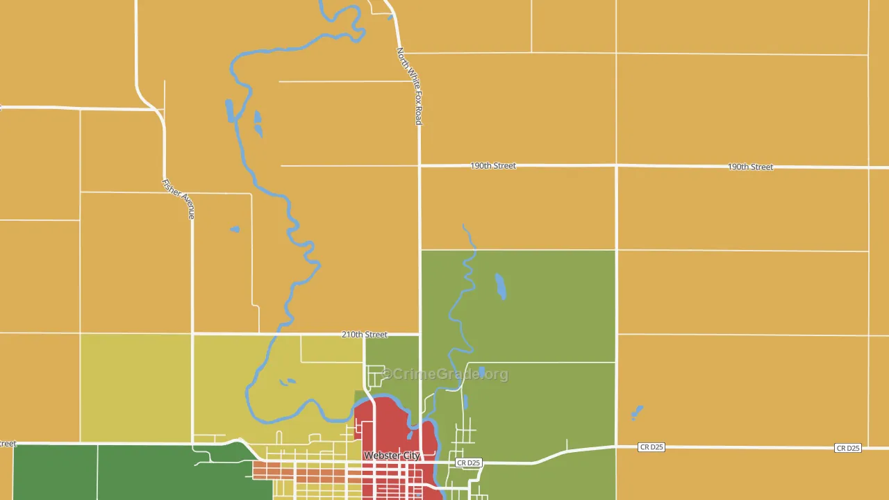 Homer, IA Map of Robbery Rates